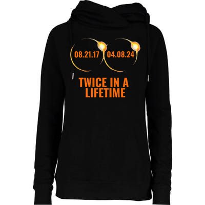 Solar Eclipse 2024 Twice In A Lifetime Solar Eclipse Womens Funnel Neck Pullover Hood