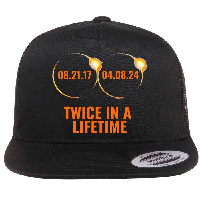 Solar Eclipse 2024 Twice In A Lifetime Solar Eclipse Flat Bill Trucker Hat