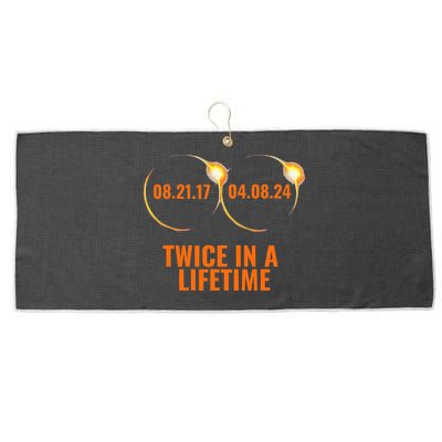 Solar Eclipse 2024 Twice In A Lifetime Solar Eclipse Large Microfiber Waffle Golf Towel