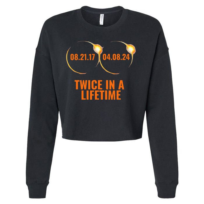 Solar Eclipse 2024 Twice In A Lifetime Solar Eclipse Cropped Pullover Crew