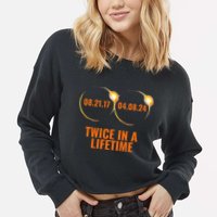 Solar Eclipse 2024 Twice In A Lifetime Solar Eclipse Cropped Pullover Crew