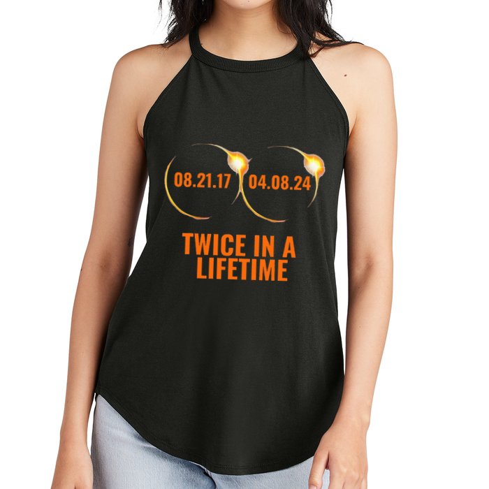 Solar Eclipse 2024 Twice In A Lifetime Solar Eclipse Women's Perfect Tri Rocker Tank