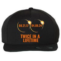 Solar Eclipse 2024 Twice In A Lifetime Solar Eclipse Wool Snapback Cap