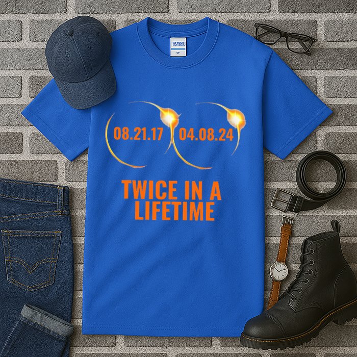 Solar Eclipse 2024 Twice In A Lifetime Solar Eclipse Tall T-Shirt