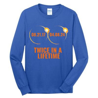 Solar Eclipse 2024 Twice In A Lifetime Solar Eclipse Tall Long Sleeve T-Shirt