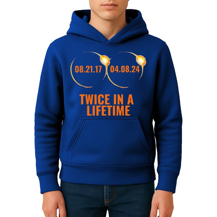 Solar Eclipse 2024 Twice In A Lifetime Solar Eclipse Kids Hoodie