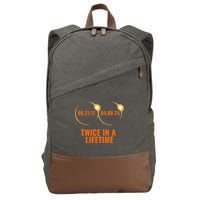 Solar Eclipse 2024 Twice In A Lifetime Solar Eclipse Cotton Canvas Backpack