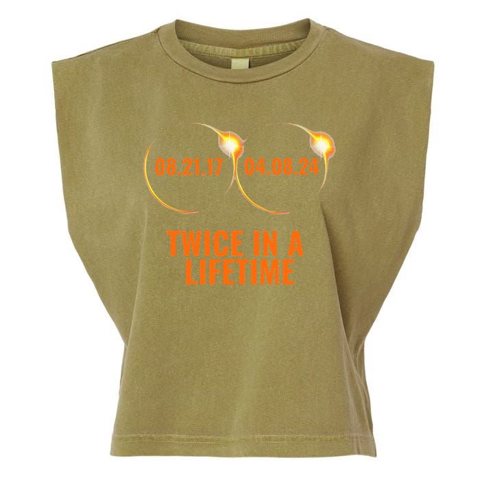 Solar Eclipse 2024 Twice In A Lifetime Solar Eclipse Garment-Dyed Women's Muscle Tee