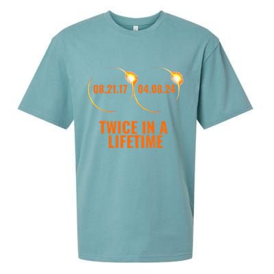 Solar Eclipse 2024 Twice In A Lifetime Solar Eclipse Sueded Cloud Jersey T-Shirt