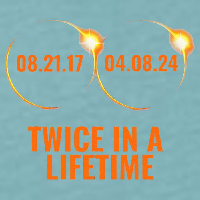 Solar Eclipse 2024 Twice In A Lifetime Solar Eclipse Sueded Cloud Jersey T-Shirt