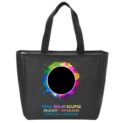 Solar Eclipse 2024 Twice In A Lifetime 2017 Totality Zip Tote Bag
