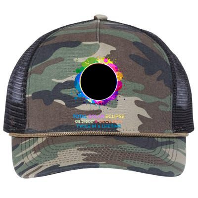 Solar Eclipse 2024 Twice In A Lifetime 2017 Totality Retro Rope Trucker Hat Cap