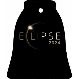 Solar Eclipse 2024 Total Solar Eclipse 4.08.24 Trending Design Eclipse Ceramic Bell Ornament