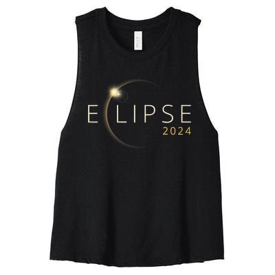 Solar Eclipse 2024 Total Solar Eclipse 4.08.24 Trending Design Eclipse Women's Racerback Cropped Tank