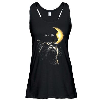 Solar Eclipse 2024 Total Eclipse April 8th 2024 Cat Ladies Essential Flowy Tank