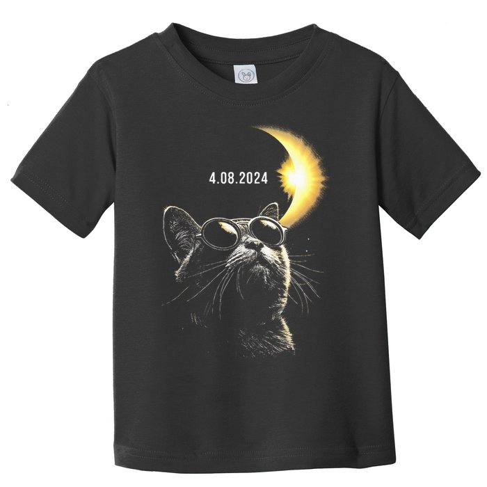 Solar Eclipse 2024 Total Eclipse April 8th 2024 Cat Toddler T-Shirt