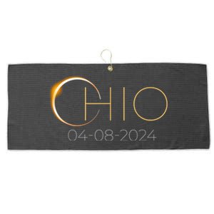 Solar Eclipse 2024 State Ohio Total Solar Eclipse Large Microfiber Waffle Golf Towel