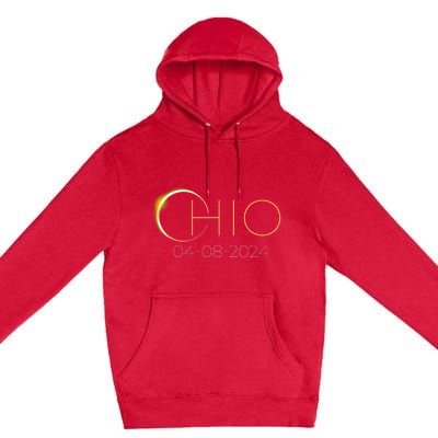 Solar Eclipse 2024 State Ohio Total Solar Eclipse Premium Pullover Hoodie