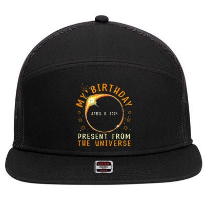 Solar Eclipse 2024 Birthday Present 4.8.24 Totality Universe 7 Panel Mesh Trucker Snapback Hat
