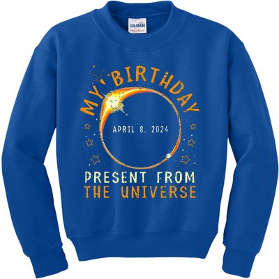 Solar Eclipse 2024 Birthday Present 4.8.24 Totality Universe Kids Sweatshirt