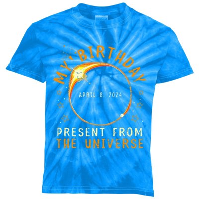 Solar Eclipse 2024 Birthday Present 4.8.24 Totality Universe Kids Tie-Dye T-Shirt