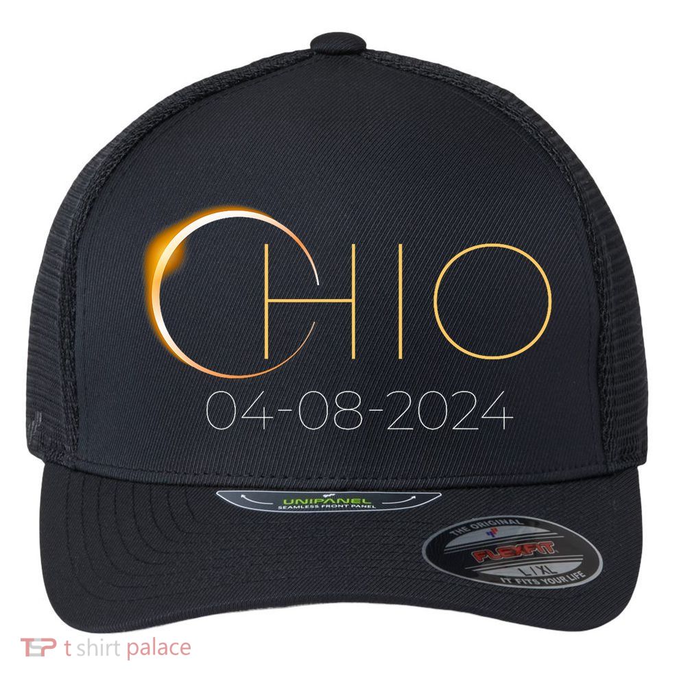 Solar Eclipse 2024 State Ohio Total Solar Eclipse Flexfit Unipanel Trucker Cap
