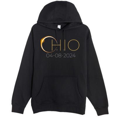 Solar Eclipse 2024 State Ohio Total Solar Eclipse Premium Pullover Hoodie