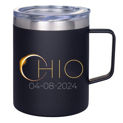 Solar Eclipse 2024 State Ohio Total Solar Eclipse 12oz Stainless Steel Coffee Mug