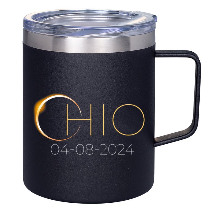 Solar Eclipse 2024 State Ohio Total Solar Eclipse 12oz Stainless Steel Coffee Mug