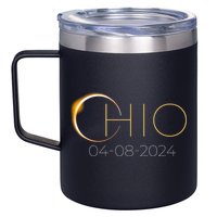 Solar Eclipse 2024 State Ohio Total Solar Eclipse 12oz Stainless Steel Coffee Mug