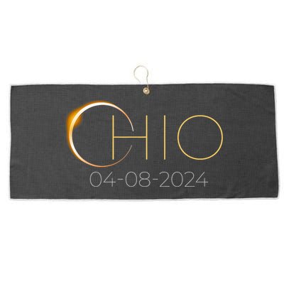 Solar Eclipse 2024 State Ohio Total Solar Eclipse Large Microfiber Waffle Golf Towel