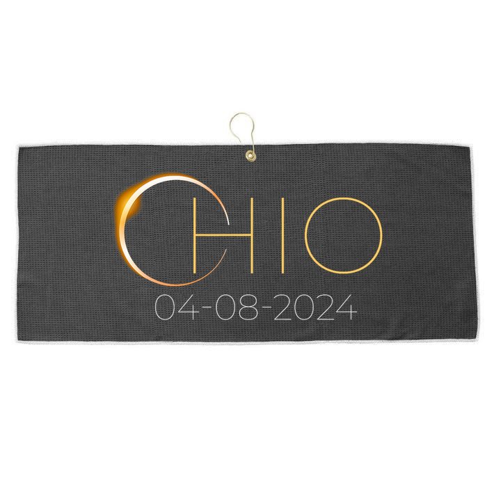 Solar Eclipse 2024 State Ohio Total Solar Eclipse Large Microfiber Waffle Golf Towel