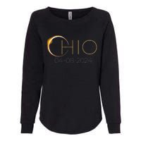 Solar Eclipse 2024 State Ohio Total Solar Eclipse Womens California Wash Sweatshirt