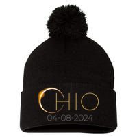 Solar Eclipse 2024 State Ohio Total Solar Eclipse Pom Pom 12in Knit Beanie