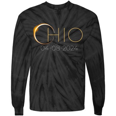 Solar Eclipse 2024 State Ohio Total Solar Eclipse Tie-Dye Long Sleeve Shirt