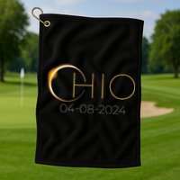 Solar Eclipse 2024 State Ohio Total Solar Eclipse Golf Towel