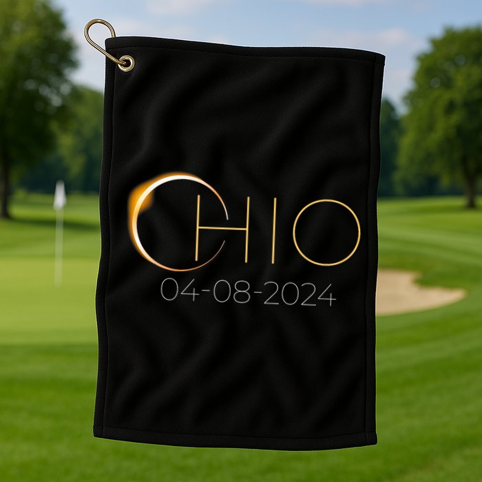 Solar Eclipse 2024 State Ohio Total Solar Eclipse Golf Towel
