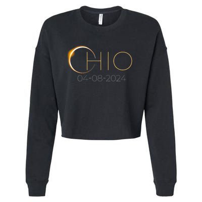 Solar Eclipse 2024 State Ohio Total Solar Eclipse Cropped Pullover Crew