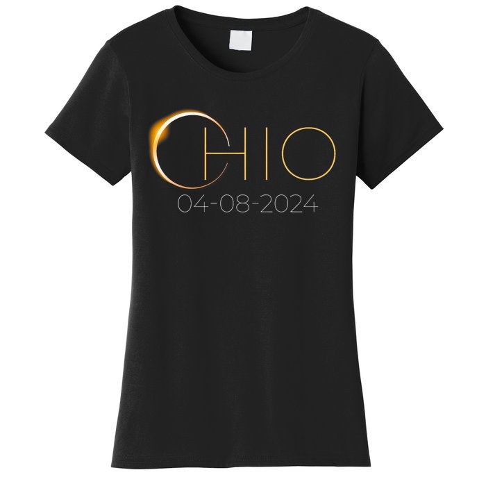 Solar Eclipse 2024 State Ohio Total Solar Eclipse Women's T-Shirt