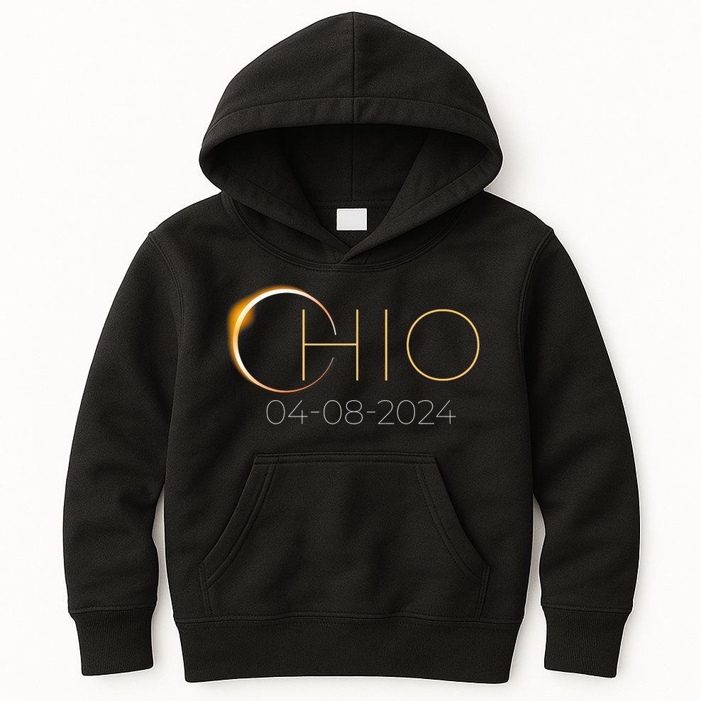 Solar Eclipse 2024 State Ohio Total Solar Eclipse Kids Hoodie