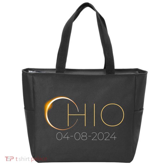 Solar Eclipse 2024 State Ohio Total Solar Eclipse Zip Tote Bag