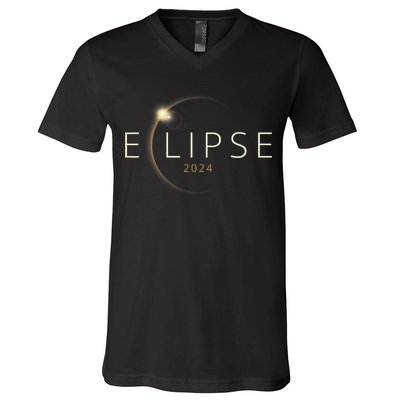 Solar Eclipse 2024 Total Solar Eclipse V-Neck T-Shirt