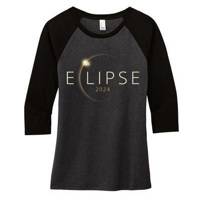Solar Eclipse 2024 Total Solar Eclipse Women's Tri-Blend 3/4-Sleeve Raglan Shirt