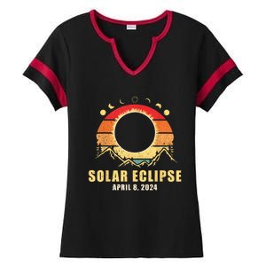 Solar Eclipse 2024 Total Solar Eclipse April 8 2024 Ladies Halftime Notch Neck Tee