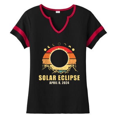 Solar Eclipse 2024 Total Solar Eclipse April 8 2024 Ladies Halftime Notch Neck Tee