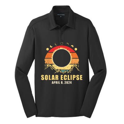 Solar Eclipse 2024 Total Solar Eclipse April 8 2024 Silk Touch Performance Long Sleeve Polo