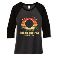 Solar Eclipse 2024 Total Solar Eclipse April 8 2024 Women's Tri-Blend 3/4-Sleeve Raglan Shirt