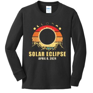 Solar Eclipse 2024 Total Solar Eclipse April 8 2024 Kids Long Sleeve Shirt