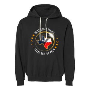 Solar Eclipse 2024 Total Solar Eclipse State Texas Garment-Dyed Fleece Hoodie