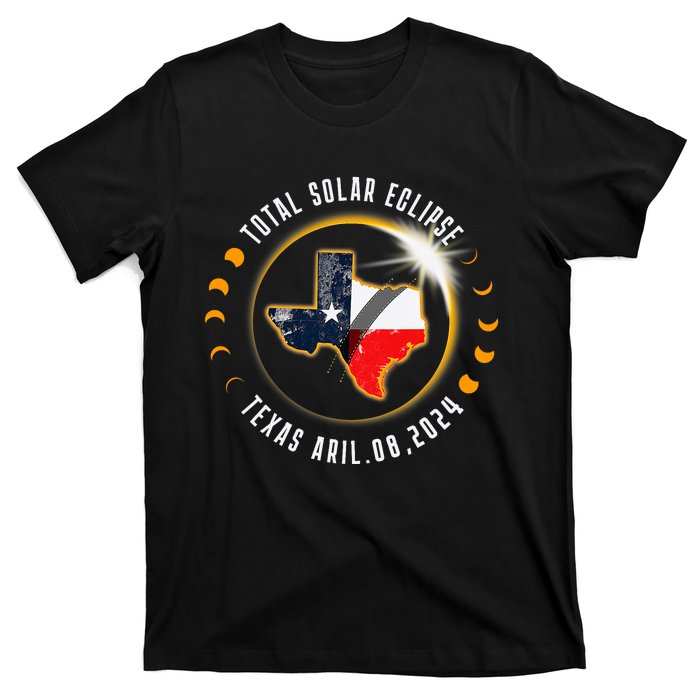 Solar Eclipse 2024 Total Solar Eclipse State Texas T-Shirt